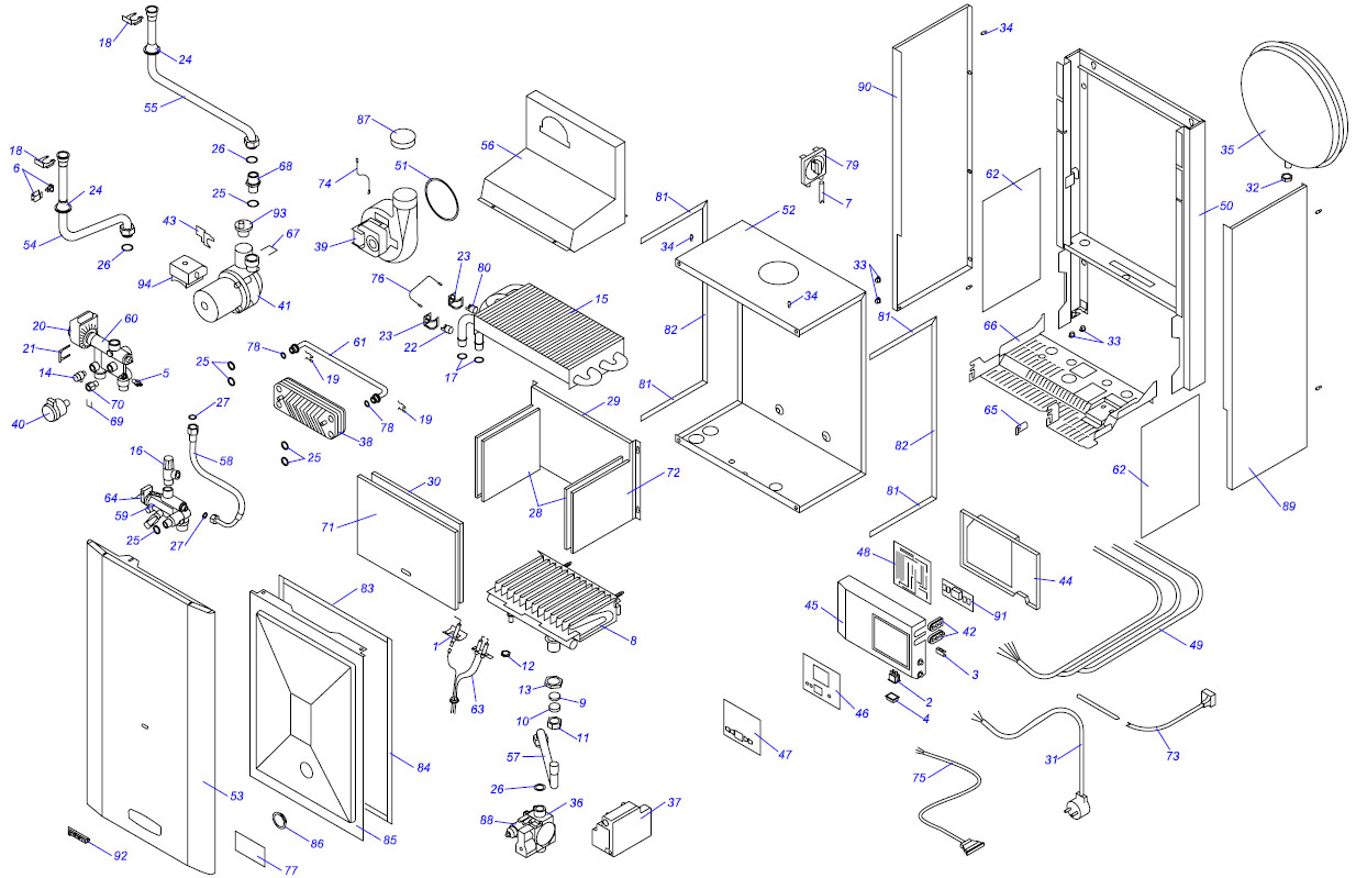 Взрывные чертежи vaillant